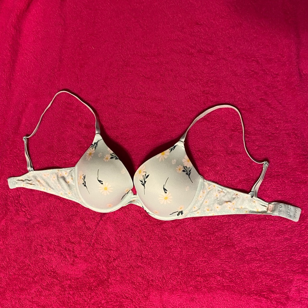 Light Blue Floral PINK Bra